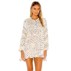 Free People Long Sleeve Shibori Tunic Dress